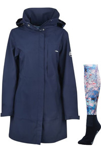 2023 Weatherbeeta Womens Everly Jacket with FREE Stocking Socks 1019059010093730  - Ink Navy /  Blossom